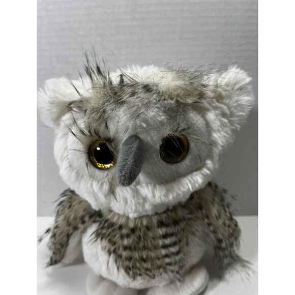 Opal the Owl Portland Plush 9" Stuffed Animal Realistic Barn Owl White Gray - Picture 2 of 8